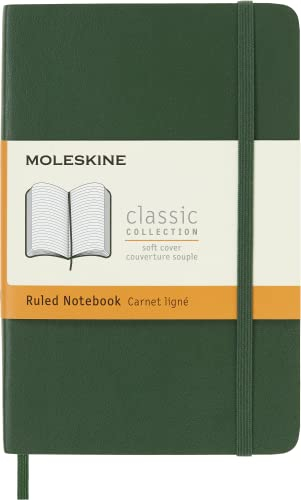 Moleskine Notizbuch mit linierten Seiten, Grün (Mirto), Pocket, 9 x 14 cm