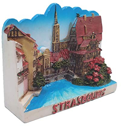 3D-Kühlschrankmagnet mit Straßburg Bas-Rhin, Frankreich, Tisch- und Tischdekoration, Dekoration für Zuhause und Küche, Straßburg Bas-Rhin, Frankreich, Kühlschrankmagnet