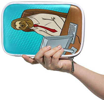 Faultier Büro Arbeiter Federmäppchen Stifteetui Stiftebeutel Schreibwaren Box Handtasche Pop Art Reise Make-up Kosmetik Tasche Reisepasshalter Aufbewahrung für Frauen