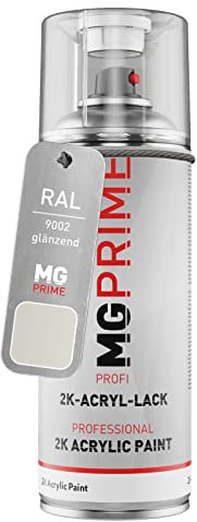 MG PRIME RAL 9002 Grauweiss/Grey white glänzend 2K Acryl Spraydose Sprühdose 400 ml schnelltrocknend