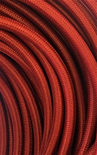 Kopp Mètre Textile 3 Fils H03 VV-F 3 x 0,75 mm², Longueur 2 m, câble en Tissu pour Lampe, 250 V, Bordeaux, 151502075