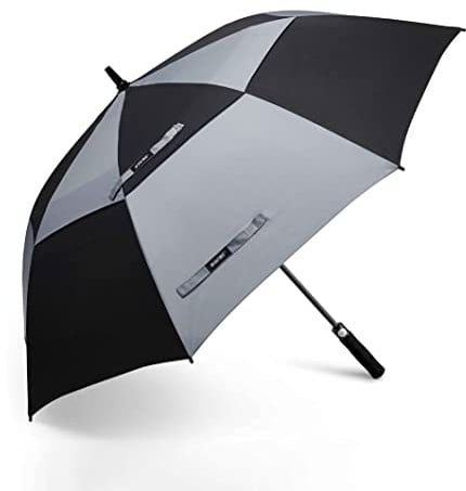 G4Free 55/63/69/72/80 Inch Golf Umbrella Windproof Double Canopy Extra Large Oversize Automatic Open Waterproof Umbrellas(Black and Grey, 69 inch)