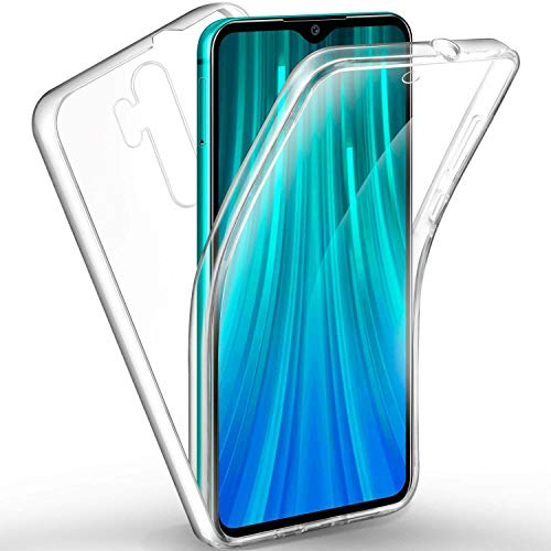 COPHONE® Coque 360 Compatible Xiaomi Redmi Note 8 Pro 100% Transparente 360 Protection intégrale Avant Souple + arrière Rigide. Housse Tactile 360 degres Anti Choc