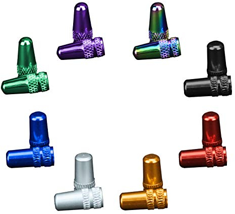 Fahrrad Ventilkappe SV DV 2er Set Aluminium Rennradventil (Orange)