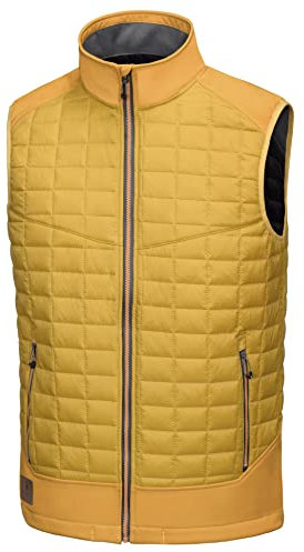 Little Donkey Andy - Gilet bouffant léger pour homme, veste chaude sans manches pour randonnée, voyage, course à pied - jaune, taille L