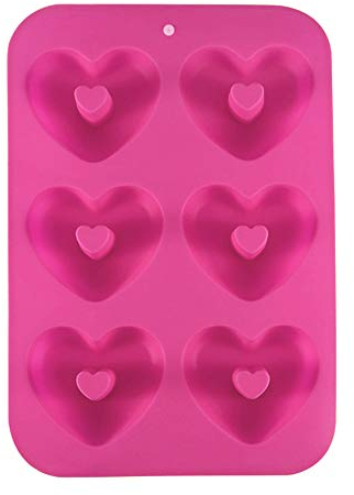 BEAUTYBIGBANG Stampo per Ciambella in Silicone a Forma di Cuore, Flessibile e Antiaderente