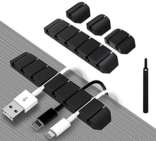 5 Pcs Cable Organisers Clip, Organizer Self Adhesive Holders,Cable Management Wire Holder for Tidy Clips Desk Office Accessories and Home,Mouse,USB, Phone Cable (5 Pcs)