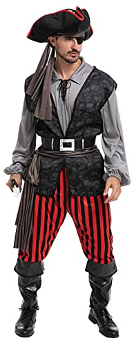 Spooktacular Creations Piratenkostüm für Erwachsene, Halloween Kostüm Männer, Herren, Kostümparty, Trick oder Treating, Cosplay-Party-L