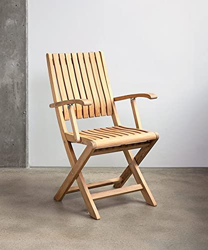 BioMaderas® Klappstuhl Gartenstuhl N°4 Teak Massivholz FSC 100% mit Armlehne