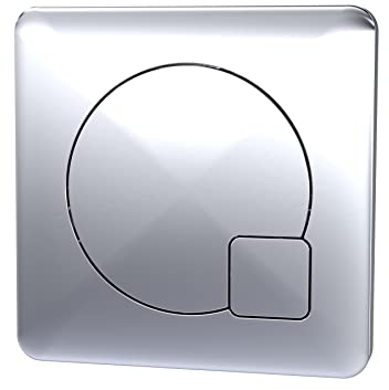 nuie MDPB01 Modern Bathroom Dual Flush Square Push Button for Use with Concealed Cistern (Cistern Not Included), 70mm, Chrome