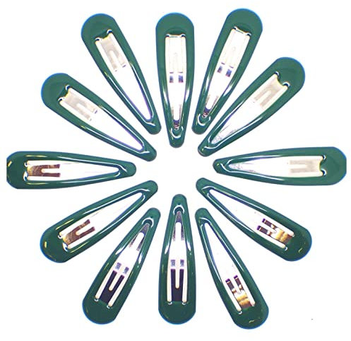 Topkids Accessories 12pc Snap Clips 5cm / 2 Snap Hair Clips Women Girls Kids Sectioning Slide Hair Grip Styling Fine Hair Thick Hair Bendies Sleepies School Uniform Colours Epoxy (Bottle Green)