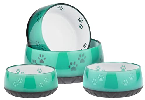 EHASO Wasser-/Futternapf 1800 ml, Mint, Pfötchen