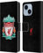 Head Case Designs Officially Licensed Liverpool Football Club Black 1 Crest 1 Leather Wallet Case Compatible With Apple iPhone 14 Plus