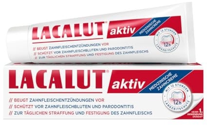 Lacalut aktiv Doppelpack 2 x 75ml, Zahnpasta, sofort spürbare Straffung und Festigung des Zahnfleischs, effektive Zahnpflege & Zahnfleischpflege