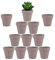 Yishang Lot de 12 mini pots en terre cuite avec trous de drainage, 6,3 cm - Gris