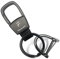 flixwerk® - Schlüsselanhänger mit Karabiner Karabinerhaken aus Metall und Leder, Auto Schlüsselanhänger mit 2 Schlüsselringen inkl. Schraubendreher (Schwarz)