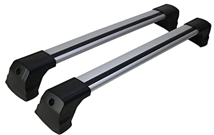 OMAC Dachträger Gepäckträger kompatibel mit VW Caddy 2003-2015 Grundträger Aluminium Grau 2X