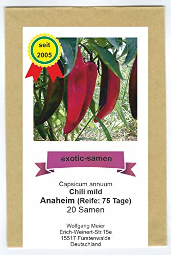 Mittelscharfes Chili - Peperoni - Anaheim TR - samenfeste Sorte - 20 Samen