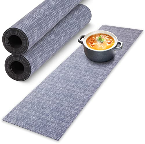 2 Pcs Trivet Table Runner Hot Plates Mat 12 X 40 Inch Heat Resistant Table Protector Waterproof Decorative Farmhouse Kitchen Trivets Counter Heat Proof Placemats for Hot Dishes (Grey, 2 Pcs)