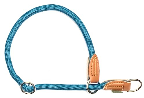 Leisegrün Hundehalsband Paracord verstellbar | Halsband für Hunde aus Nylon | Modell Devon | Petrol | Größe: M