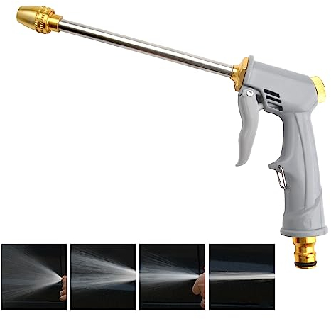 DAWRIS Garten Handbrause, Hochdruck WasserschlauchdüSe 26 cm Lang Spritzpistolen mit Verstellbarer Wasserdurchfluss für Garten Bewässerung, Autowäsche und Bürgersteig Reinigung