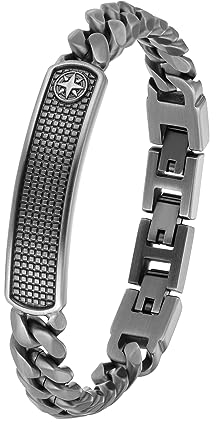 s.Oliver Identarmband Edelstahl Herren Armschmuck, 18,5+1,5+1,5 cm, Grau, Kompass, Kommt in Schmuck Geschenk Box, 2036847