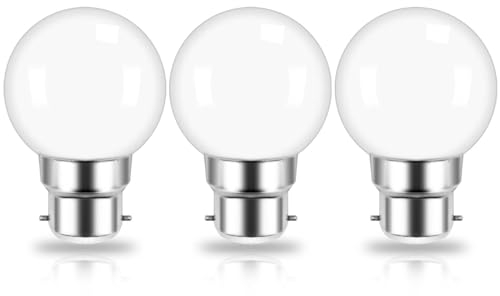 JINLONTA B22 Glühbirne LED 3W Ersatz 30W Halogenlampe 4000K Neutralweiß Golfballform für Sockel B22D Bajonettfassung 230V,3er-Pack