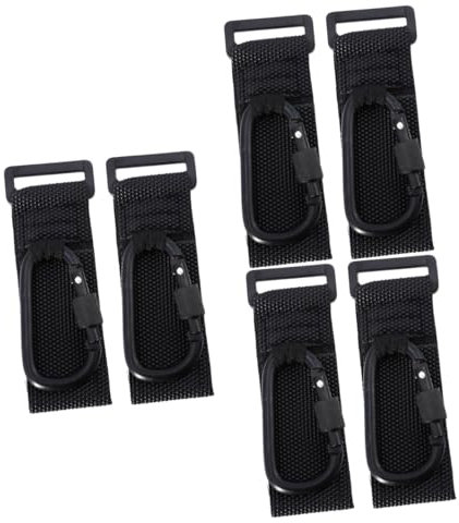 Toyvian 6pcs Stroller Hooks Black for Shopping Bag Diaper Bags Non-Slip Hangers Accessories