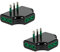 FANTON 82221-B2 Set 2 pz adattatore presa tripla piatta SALVASPAZIO - 1 spina italiana grande 10A 3 prese italiane bipasso adattatore triplo salvaspazio - NERO
