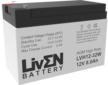 Batería 12V 8Ah C20 32W Alta Descarga Liven LVH12-32W