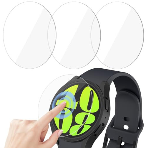 Vancle 3 Pièces Protecteur D'écran pour Samsung Watch 6 44mm, Protection Écran de Protection en Verre Trempé pour Samung Watch 6 44mm