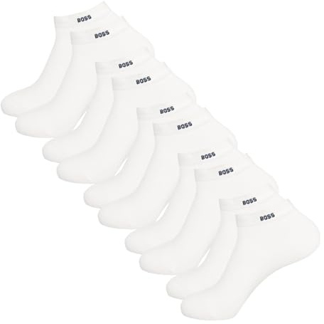 BOSS 5 Paar Herren Socken Sneakersocken AS Uni CC, Farbe:Weiß, Größe:39-42, Artikel:-100 white