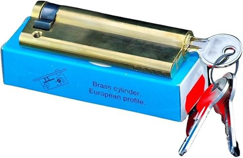 pokm toolsmarket - Halbzylinder 9/75 mm, mit 25 Schlüssel, Zylinderschloss Türschloss aus Messing, Profilzylinder EU- Produktion, von 3 bis 50 Schlüssel zur Auswahl, Schloss für Haustür
