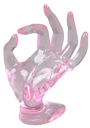 dijiusidy Tischplatte Ringständer Halskette Ringe Rack Schmuckständer Aufbewahrungshalter für Kommode Wohnzimmer Vitrine, Rosa