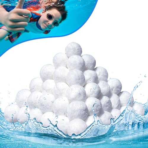 Filterbälle Pool 1400g, Medienfilterbälle für Schwimmbad,Filterballs Kann 50kg Filtersand Ersetzen, Filterball für Schwimmbäder für Sandfilteranlage Schwimmbad,Poolreinigung Zubehö (1400, Gramm)