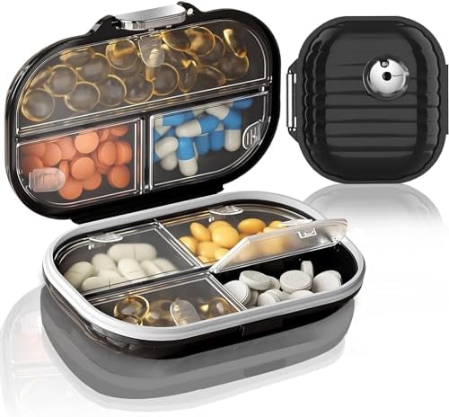 Ptyism 2 Stück Pillendose für Unterwegs(Groß + Klein)Tablettenbox 7 tage für unterwegs丨Reise Pillenbox,Pill Organizer Travel Für Reise und Tägliches Gebrauch usw