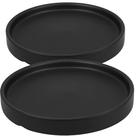 BCOATH Soucoupes en Céramique pour Pots De Fleurs 2pcs 15x15x1.8 Cm Drainage pour Intérieur Plateau à Eau pour Plantes Résistant Et Solide Design Simple