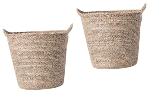 BESPORTBLE 2stücke Wickelkorb Aus Dekorativer Blumentopf Handgefertigter Pflanzenkorb Für Vielseitige Nutzung Für Zuhause Blumen Und Pflanzen Robuste Langlebige Bauweise