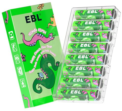 EBL 8 x AAA Piles Rechargeables 1100mAh Piles Ni-MH Haute capacité, 1200 Tech Piles Rechargeable Faible autodécharge 1.2V (2025 New Year-Snake Series)