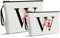 Vavabox Trousse de Toilette Personnalisée pour Femme - Tissu Premium & Fermeture Éclair Robuste, Cadeau Parfait Femme, Idée Cadeau Unique pour Fille, Mariée ou Demoiselle d'Honneur (W, Blanc 2 Pièces)