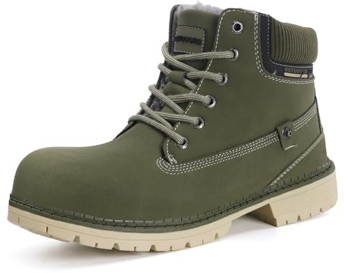 Stivali Uomo Donna Scarpe da Inverno Caldi Stivali da Neve Impermeabili,Verde,42EU