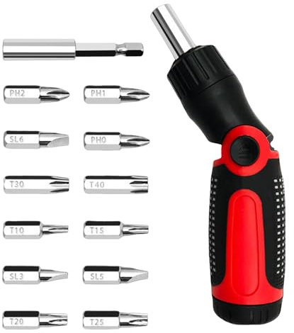 Destornillador combinado, Destornillador de trinquete,Combinación portátil de herramientas de destornillador múltiple 14 en 1 - Herramienta práctica y versátil, multiusos, ergonómica para técnicos y m