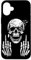 Hülle für iPhone 16 Plus Totenkopf Skelett Mittelfinger Halloween Erwachsene Humor F You