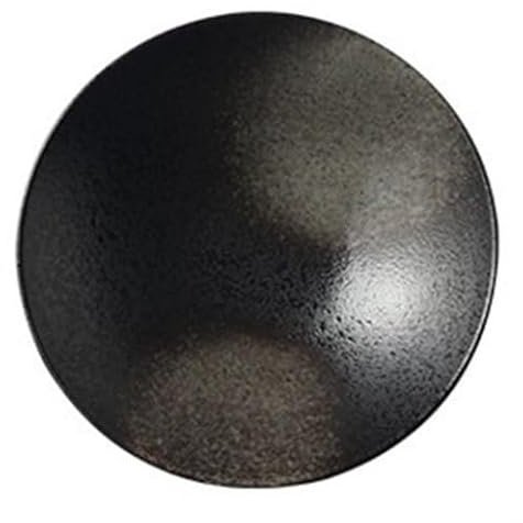 YCCHAH Piatti Cena Black Shallow Dish Plate Trumpet Bowl Bamboo Hat Bowl Round Shallow Plate Shallow Bowl Restaurant Black Plate Forniture Per Feste(7.5inch)