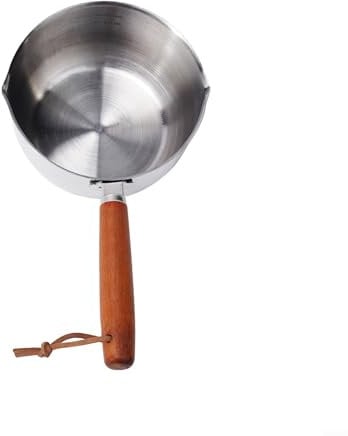 UTTASU Milk Pan,Stainless Steel Pot,Chocolate Pan,Melting Pot for Cooking Soap,Unique Pouring Lips, Suitable for Induction, Ceramic, Gas & Electric Hobs with Cool Touch Handle/Small Milk Pot (500ml)