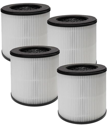 vhbw 4X Luftilter kompatibel mit Nobebird B-D02M Luftreiniger - Kombifilter Vorfilter + HEPA + Aktivkohle