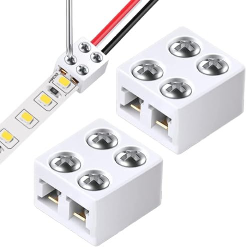 Conectores para tiras de LED - conectores de LED para tiras de luces | conectores para tiras de luz led | Conector de luz de cinta LED Conector de tornillo de apriete sin soldadura de 2 pines | Conect