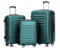 BEIBYE Reisekoffer 2088 Hartschalekoffer Gepäck Koffer Trolley Set, Kofferset in 14 Farben (Dunkelgrün)