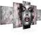 Runa Art - Bilder Fashion Frau 200 x 100 cm 5 Teilig XXL Wanddekoration Design Grau Rosa 052851c