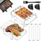 QOUBNIC Accessoires Air Fryer pour Ninja 10.4l, Supports de Friteuse à Air Comprimé pour Ninja Foodi AF500uk avec 6 Brochettes à Kebab, AF500EU Accessoires